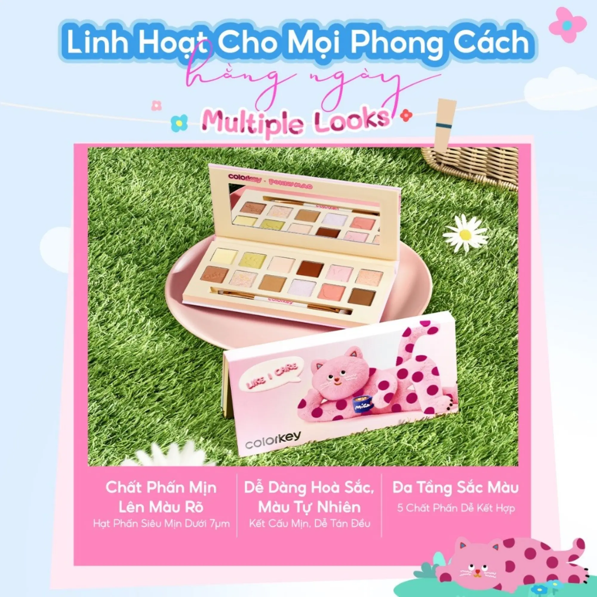phấn mắt colorkey pokky mao