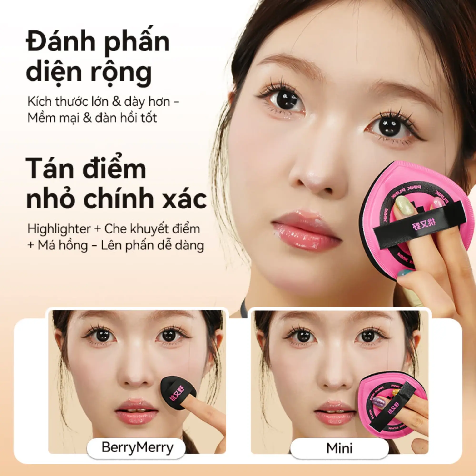 Pinkpunk bông mút túi 4 món
