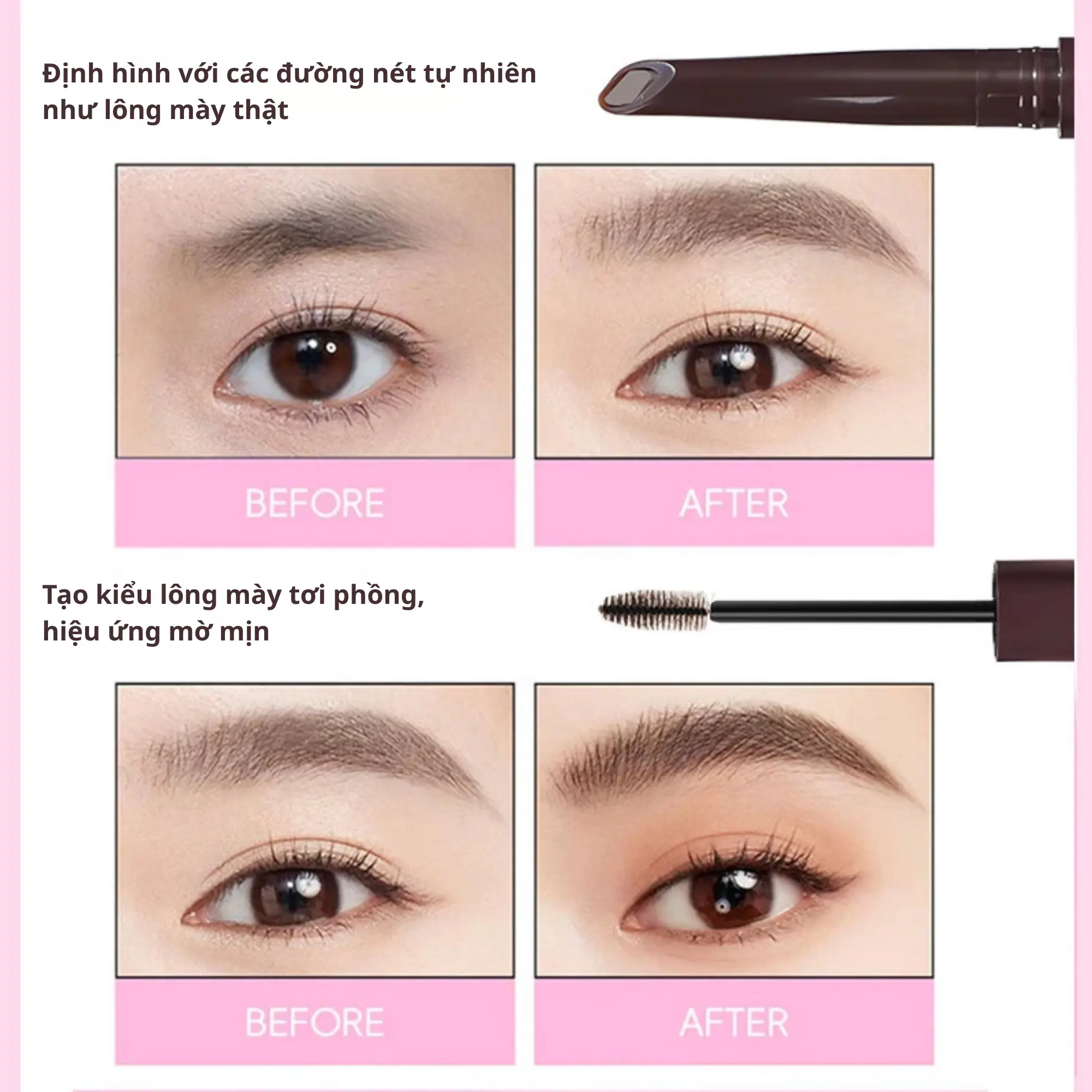 Pinkpunk mascara chân mày 2 đầu