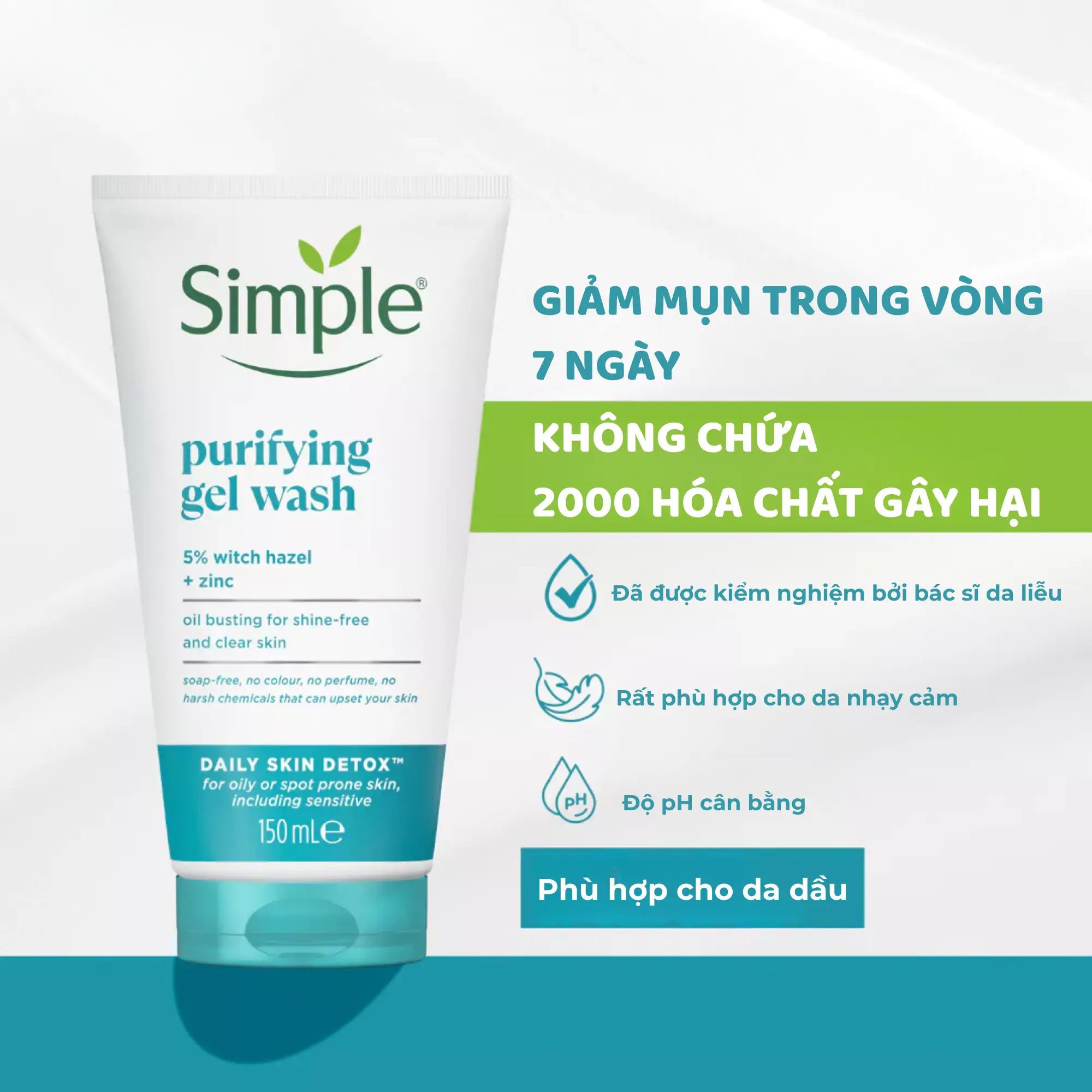 sữa rửa mặt da nhạy cảm simple