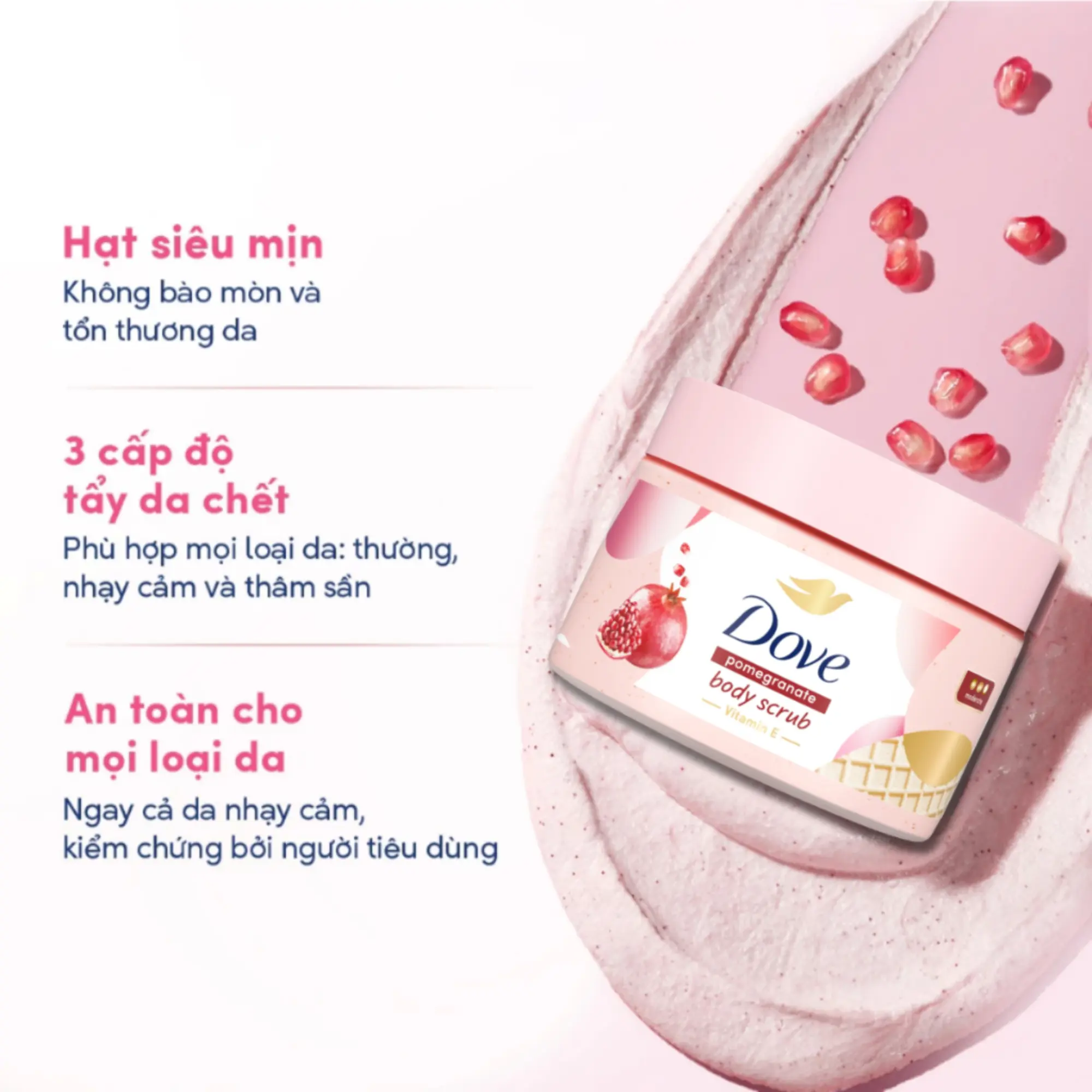 tẩy tế bào chết lựu đỏ Dove