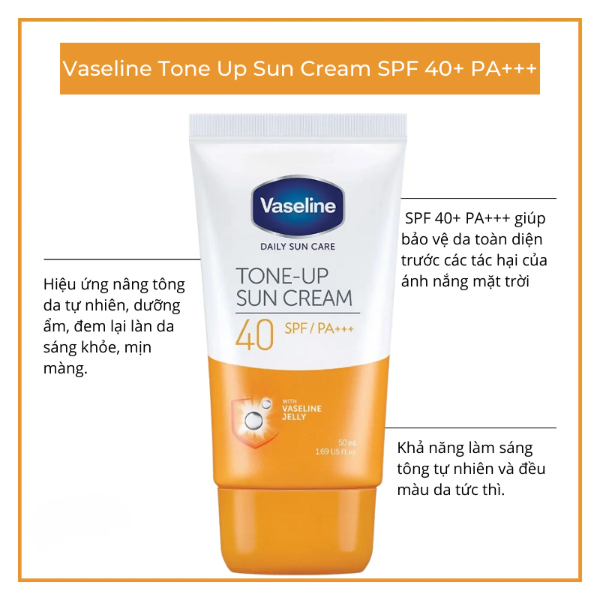 chống nắng nâng tone vaseline