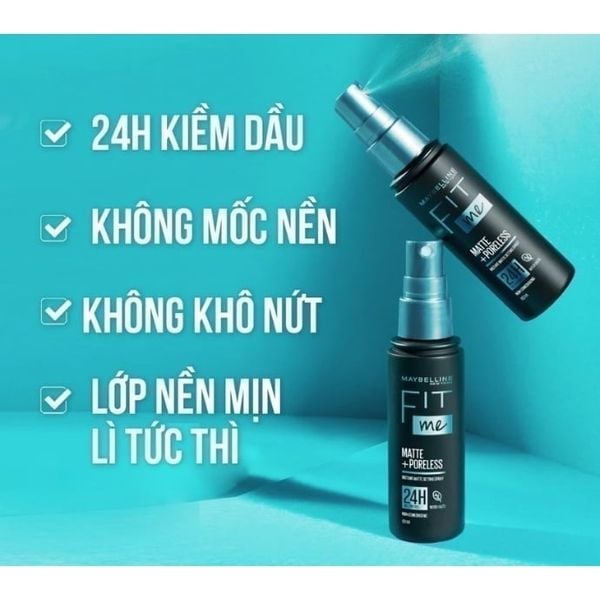 Xịt Khóa Nền Cố Định Trang Điểm Maybelline Fit Me Matte + Poreless Setting Spray
