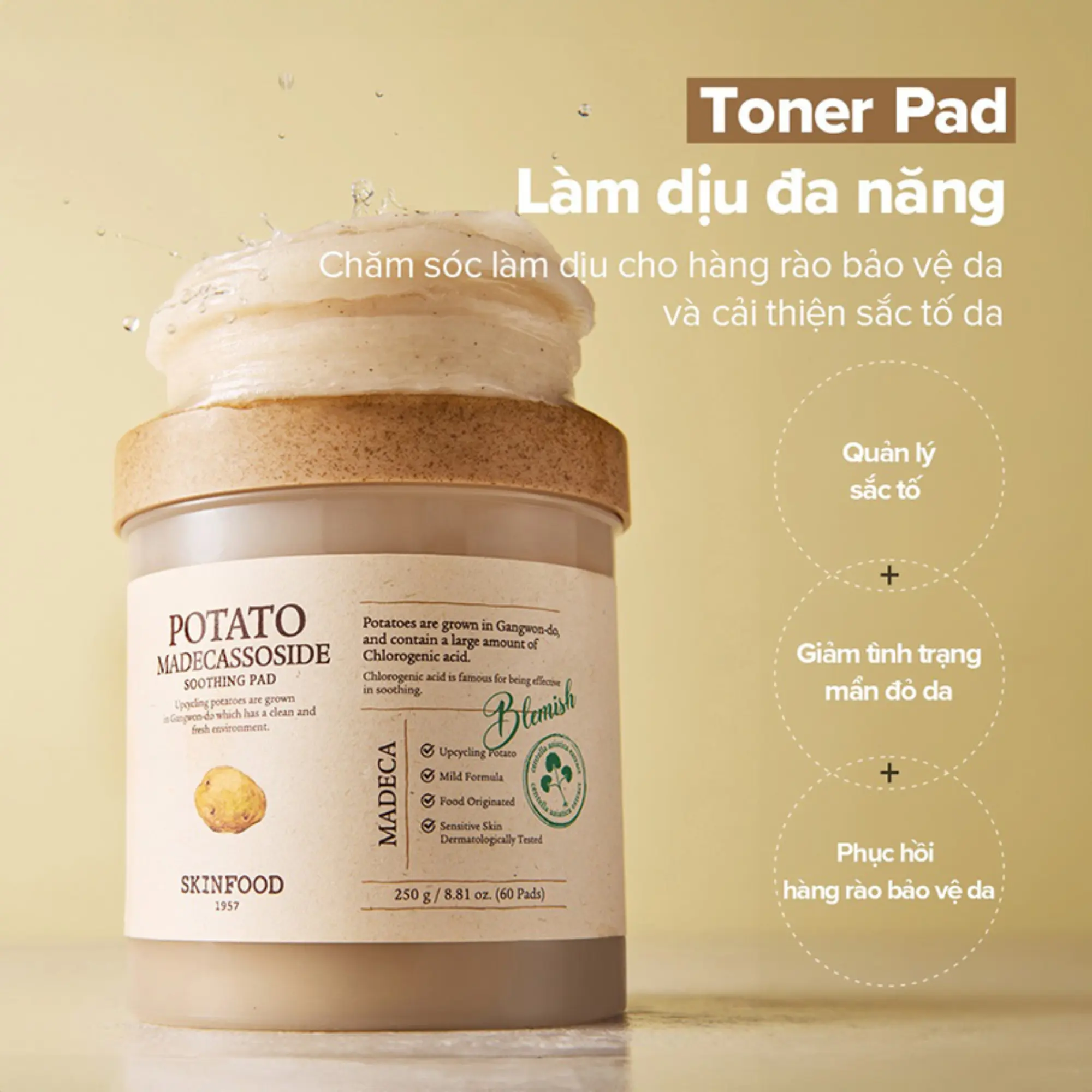 toner pad khoai t&acirc;y skinfood