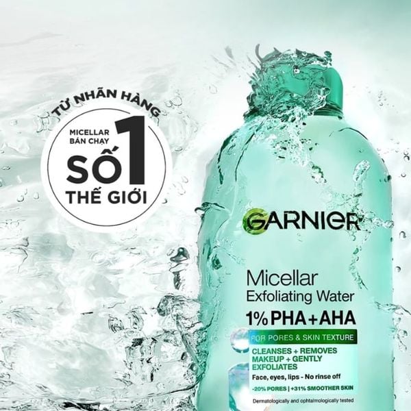 Nước Tẩy Trang Sạch Sâu & Tẩy Tế Bào Chết Garnier Micellar Exfoliating Water