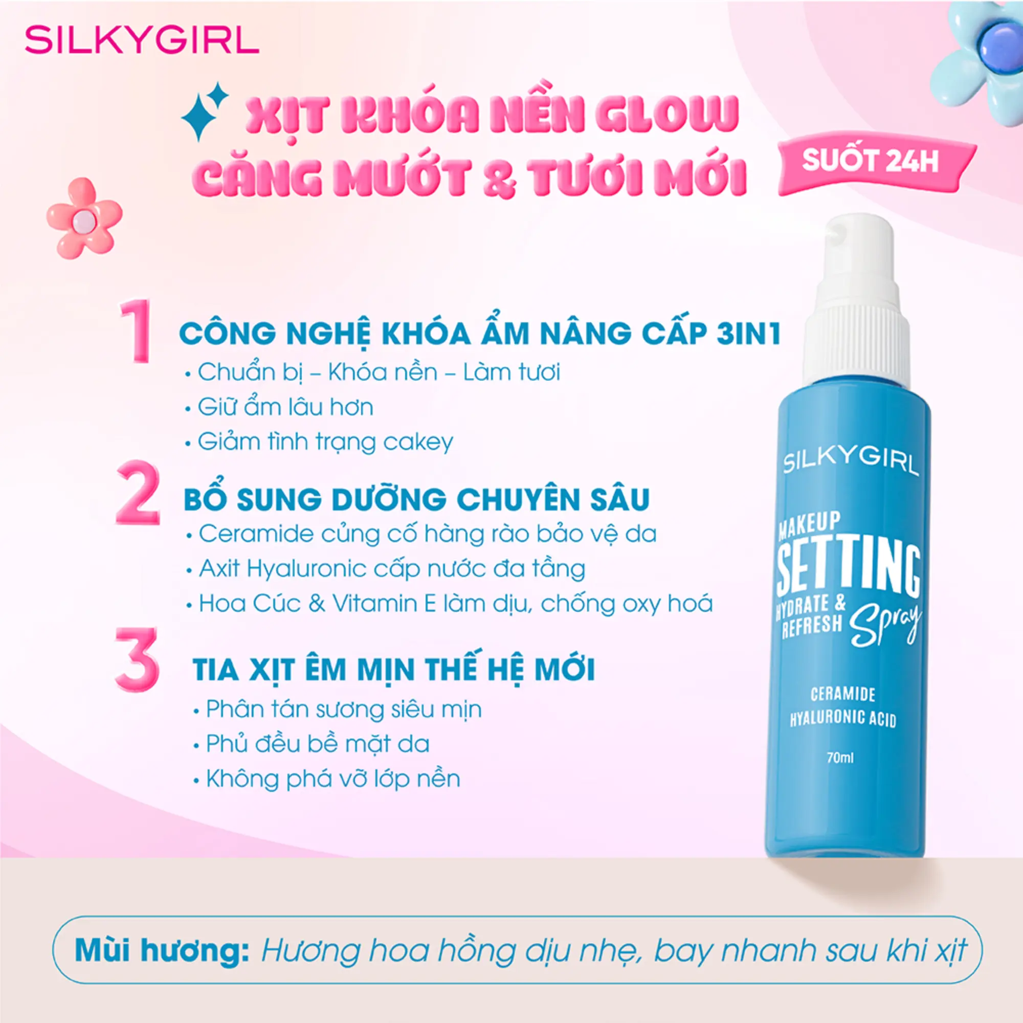 silkygirl kho&aacute; nền xanh