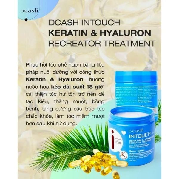 Kem Ủ Tóc Dcash Intouch Keratin & Hyaluron Recreator Treatment