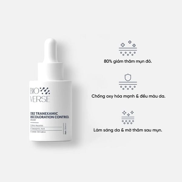 Tinh Chất Mờ Thâm Đỏ & Chống Oxy Hoá Bioverse C102 Tranexamic Discoloration Control Serum