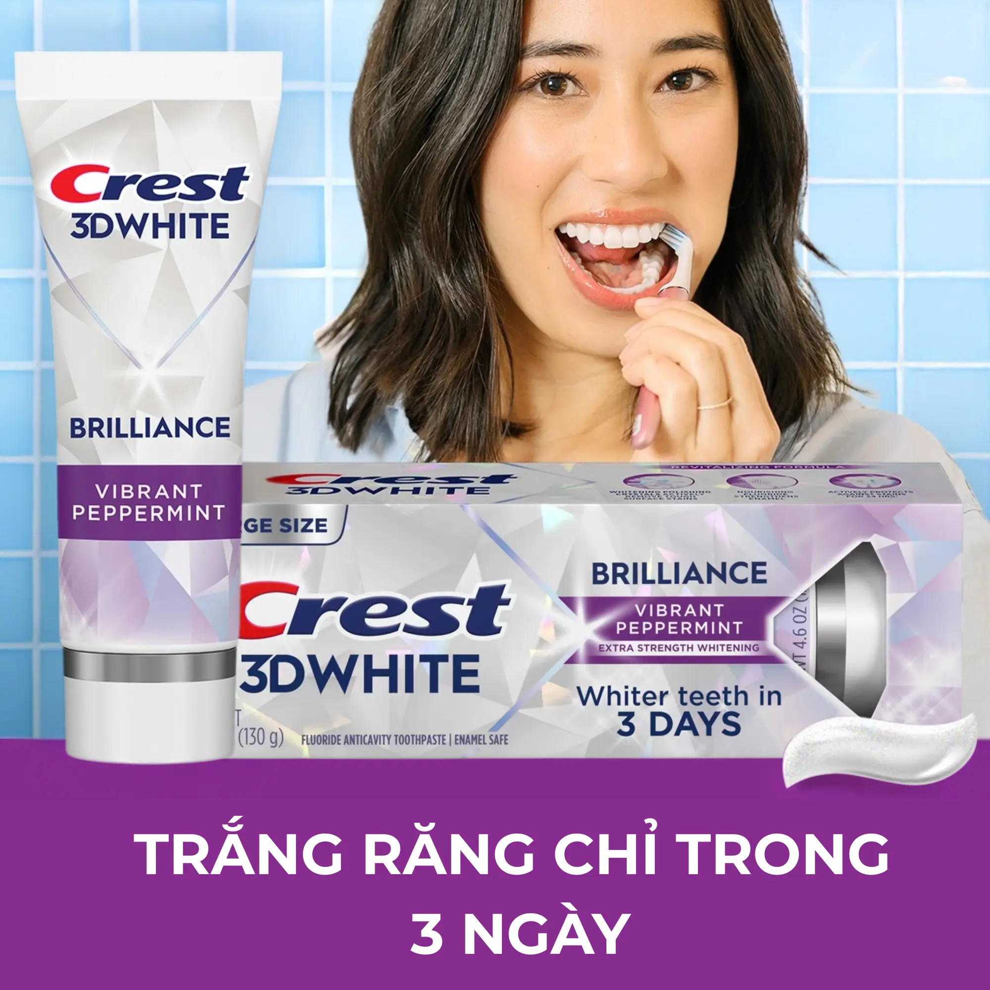 kem đánh răng crest bạc hà