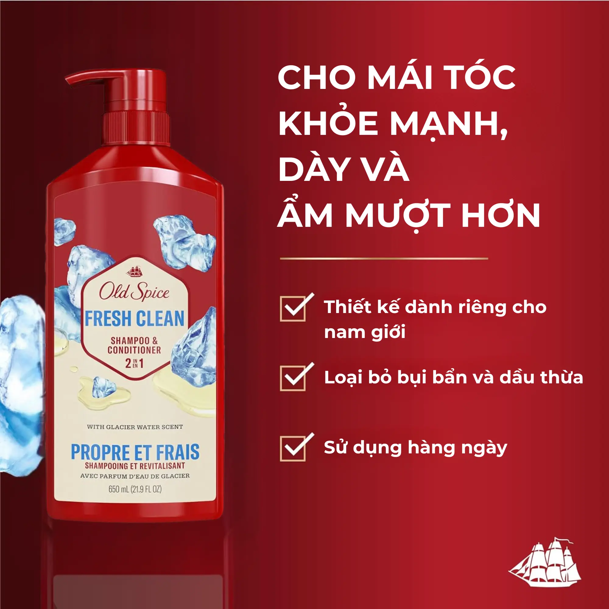 dầu gội xả Old Spice Fresh Clean
