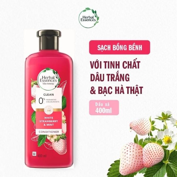 Dầu Xả Dâu Trắng Bạc Hà Herbal Essences White Strawberry & Mint Conditioner