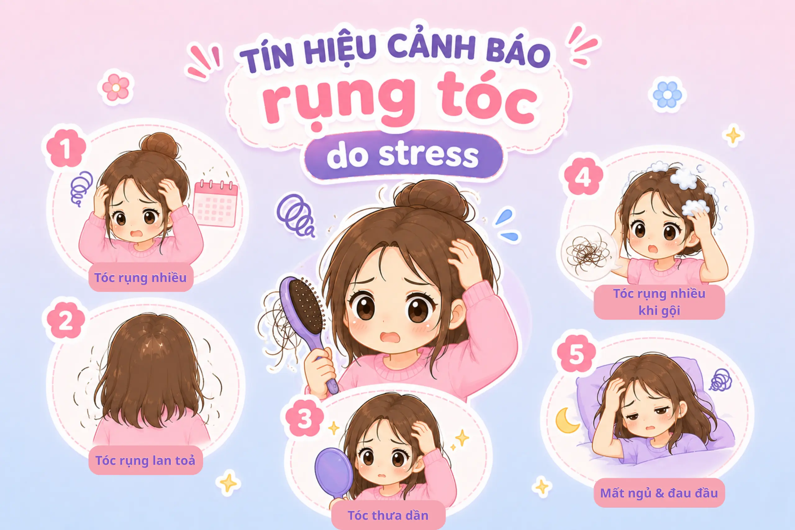 rụng tóc do stress