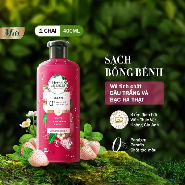 Dầu Xả Dâu Trắng Bạc Hà Herbal Essences White Strawberry & Mint Conditioner