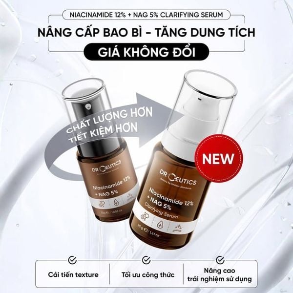 Tinh Chất Làm Trắng Dr.Ceutics Niacinamide 12% + NAG 5% Clarifying Serum