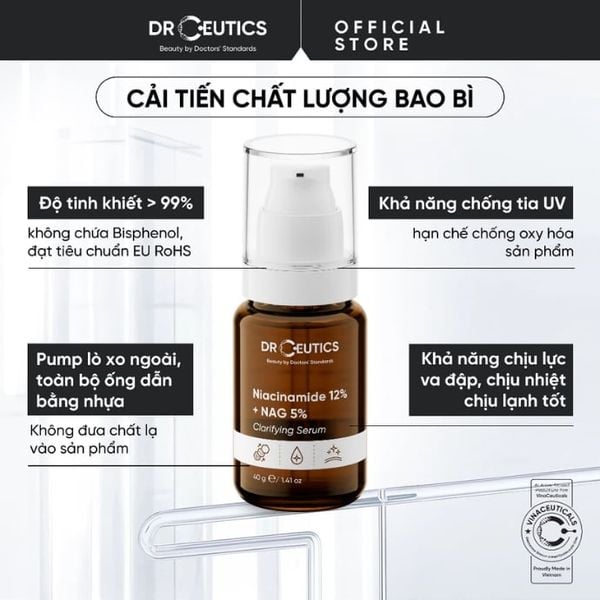 Tinh Chất Làm Trắng Dr.Ceutics Niacinamide 12% + NAG 5% Clarifying Serum