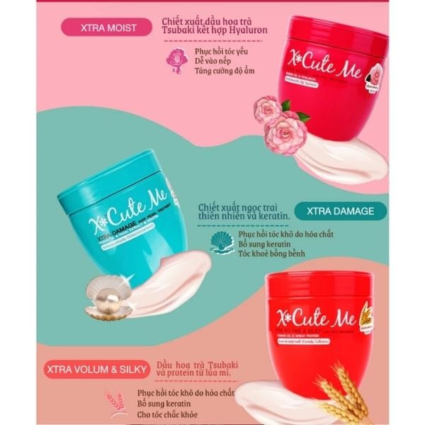 Hấp Dầu X Cute Me Xtra Volume & Silky Hair Rice Treatment