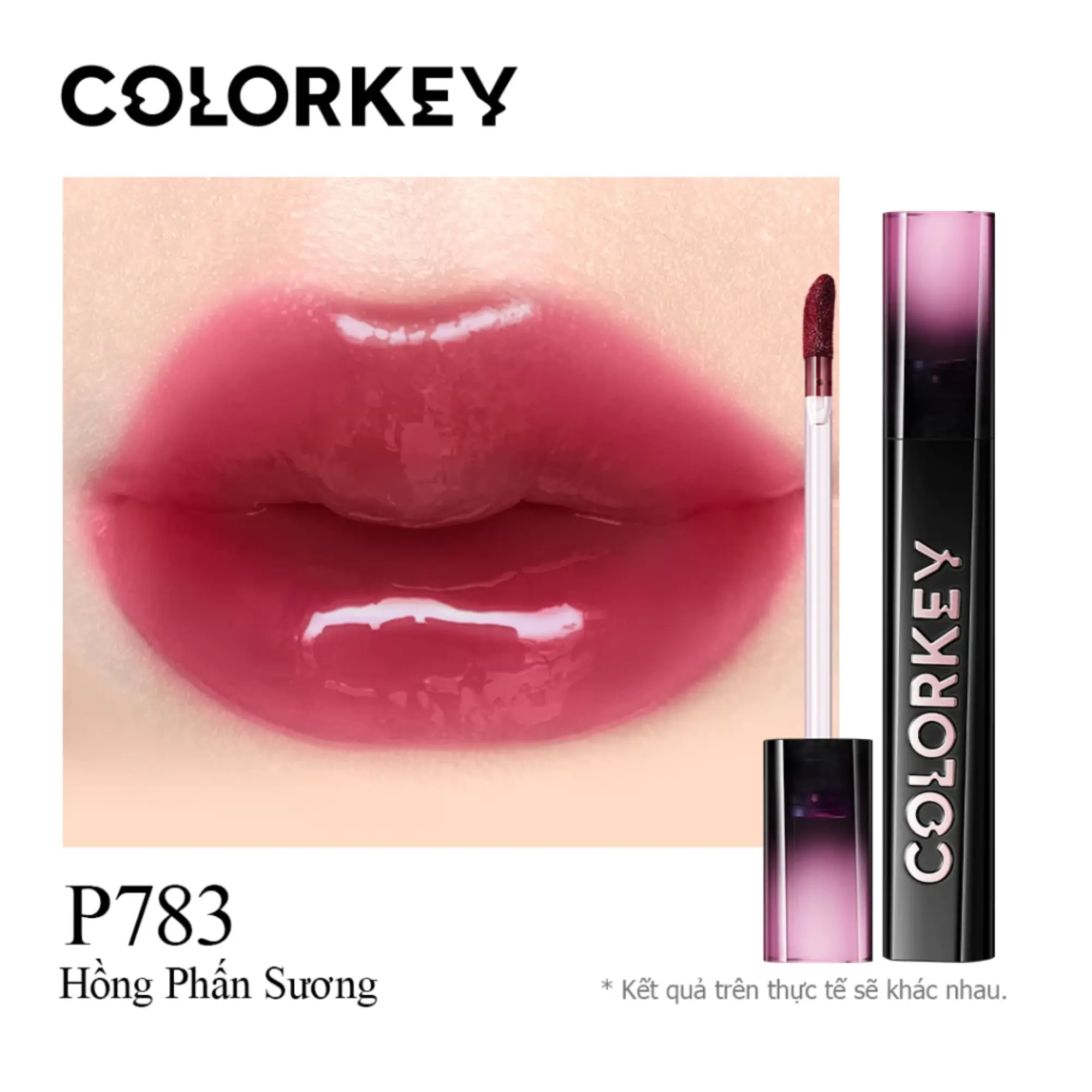son bóng gương colorkey r783 hồng phấn sương