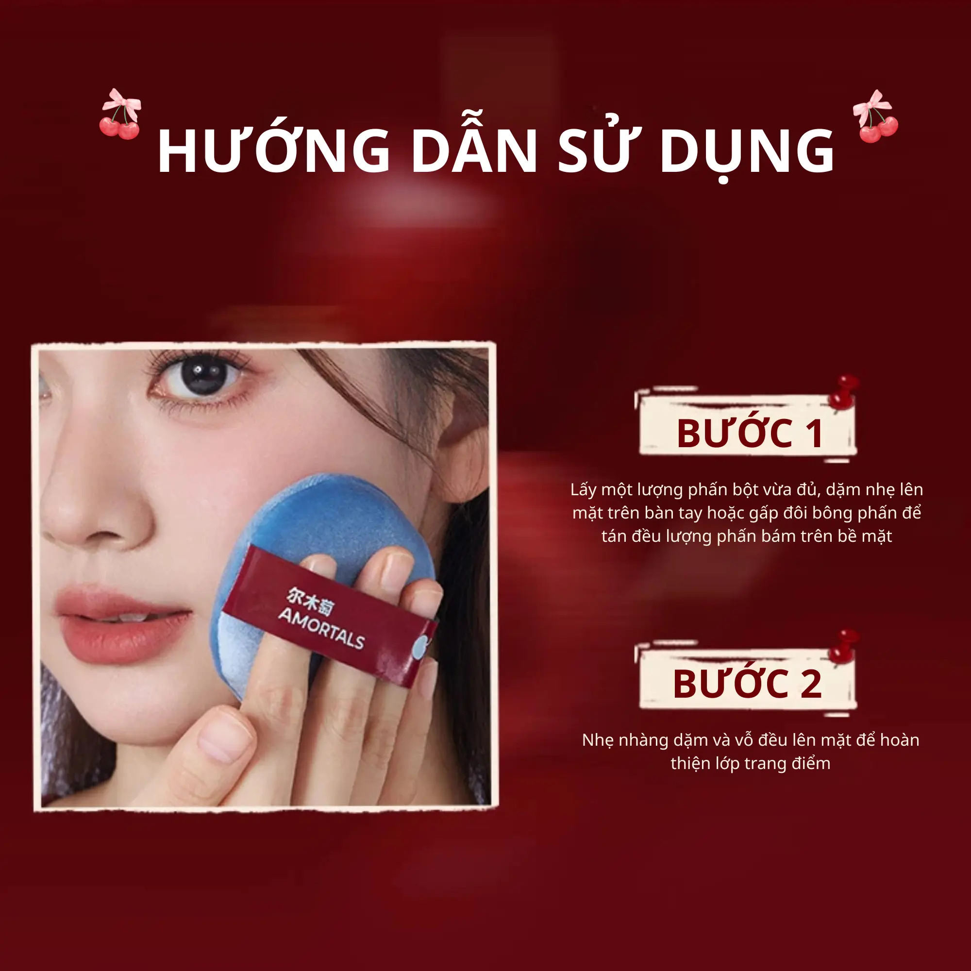 bông phấn lẻ amortals cherry