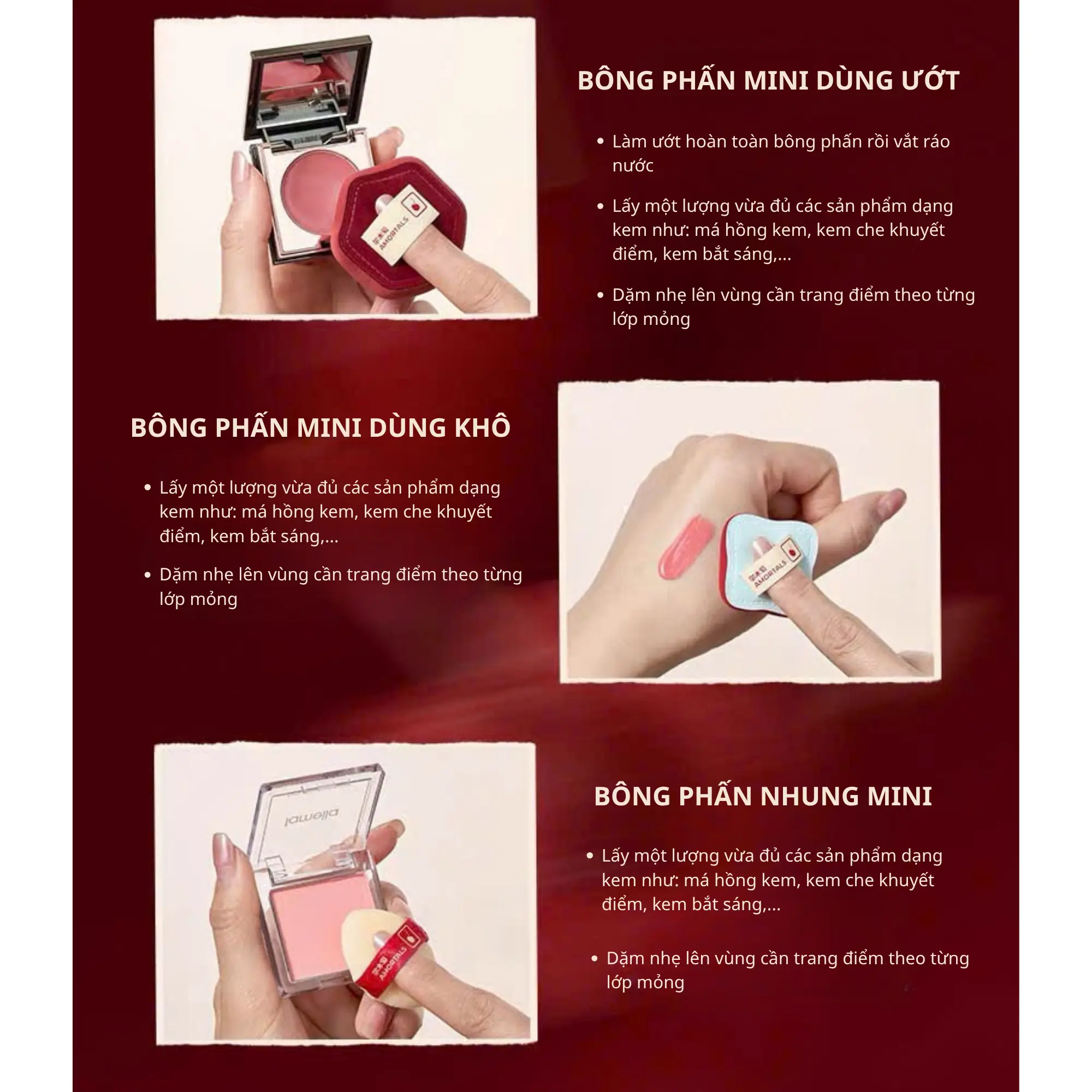 bộ bông mút mini cherry amortals