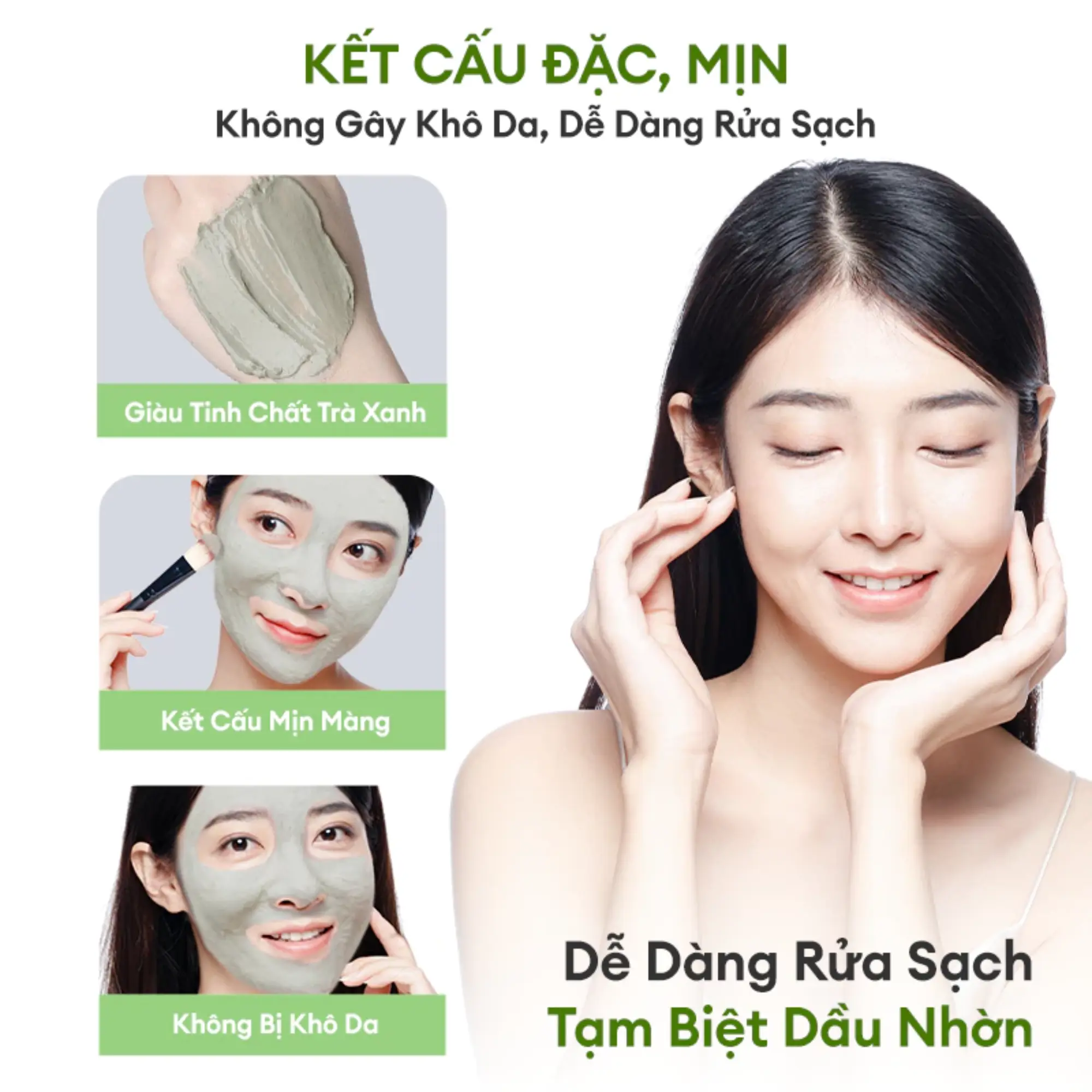 mặt nạ đất sét colorkey trà xanh