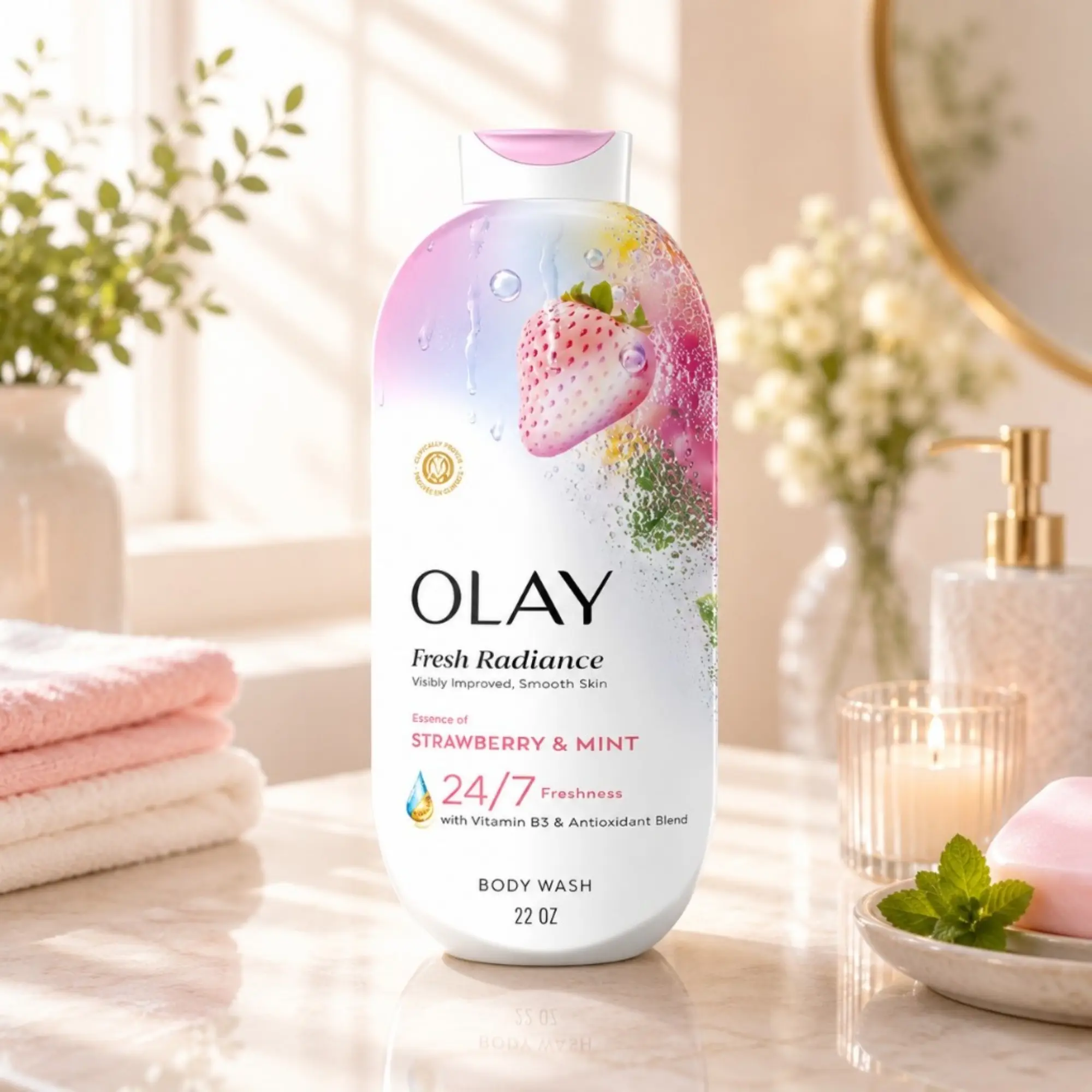 sữa tắ olay hương dâu