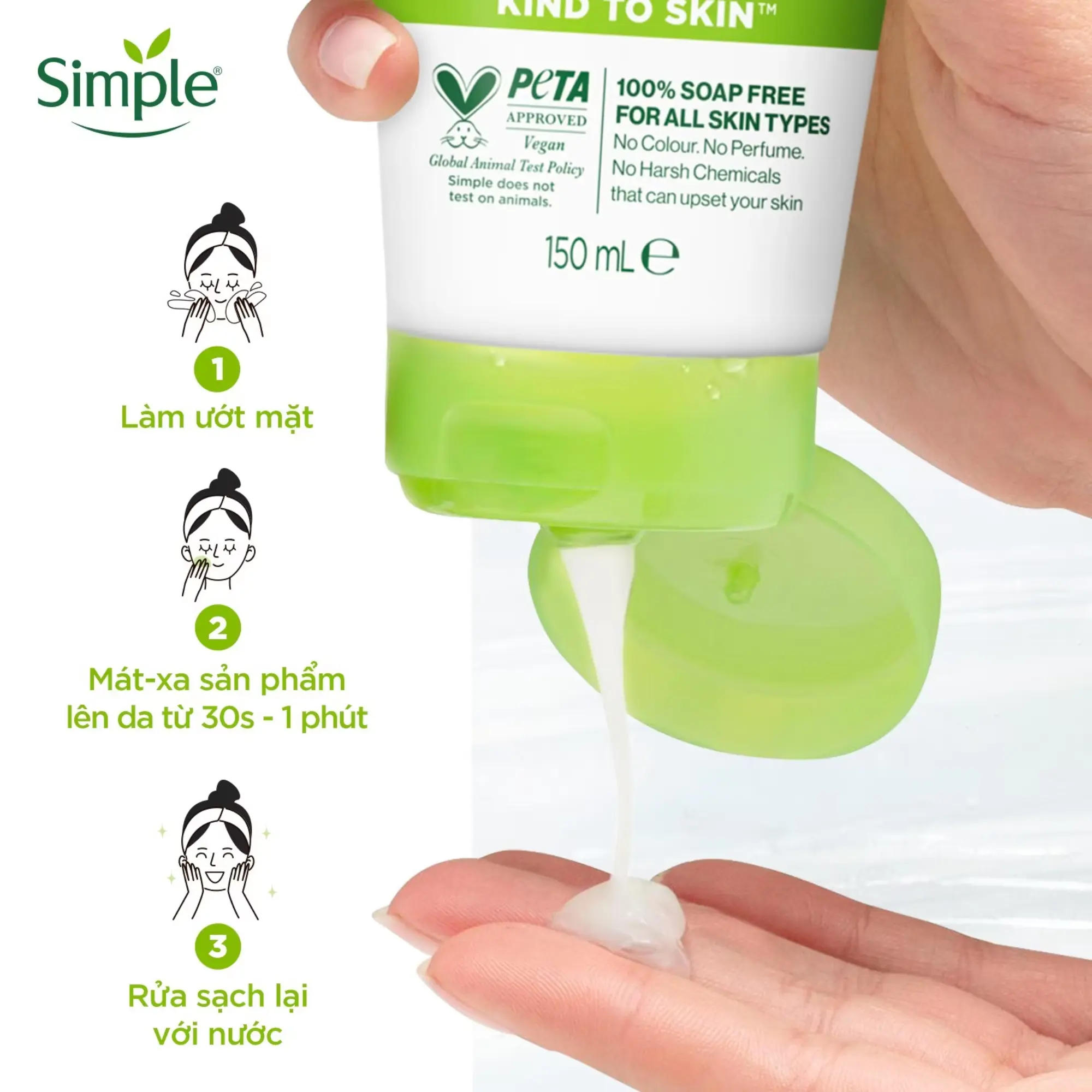 sữa rửa mặt dịu da simple
