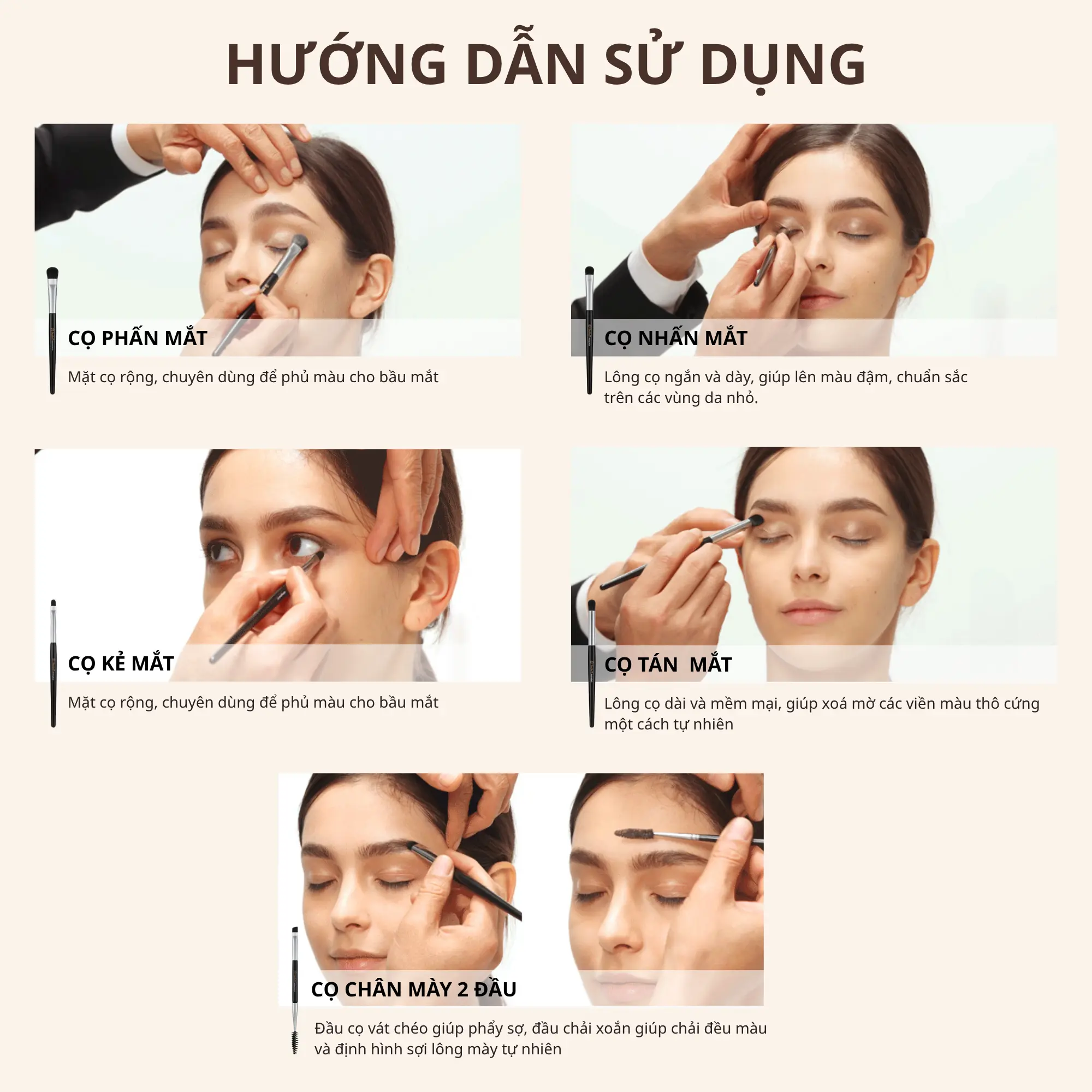 Studio17 bộ cọ mắt 5 cây