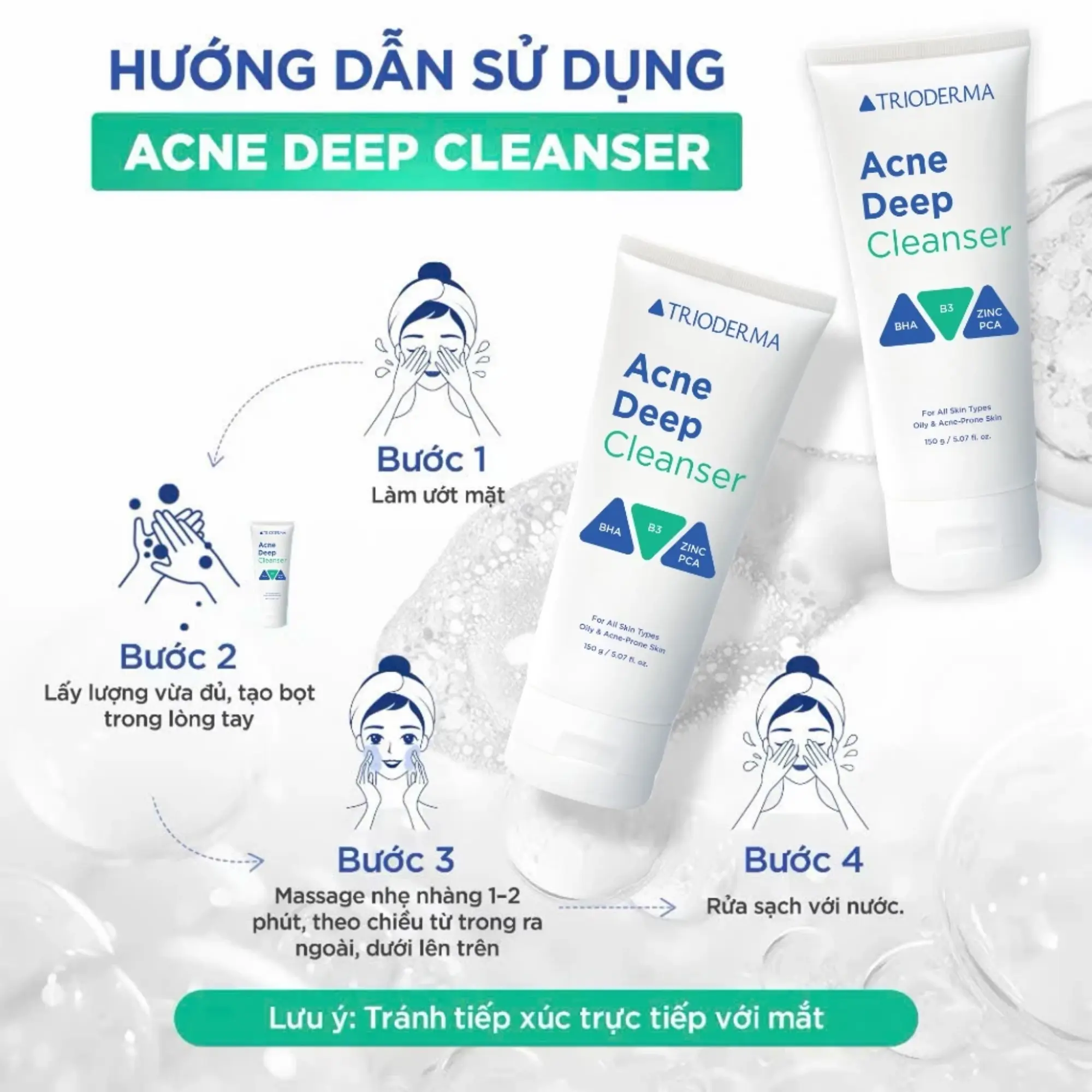 Trioderma gel rửa mặt