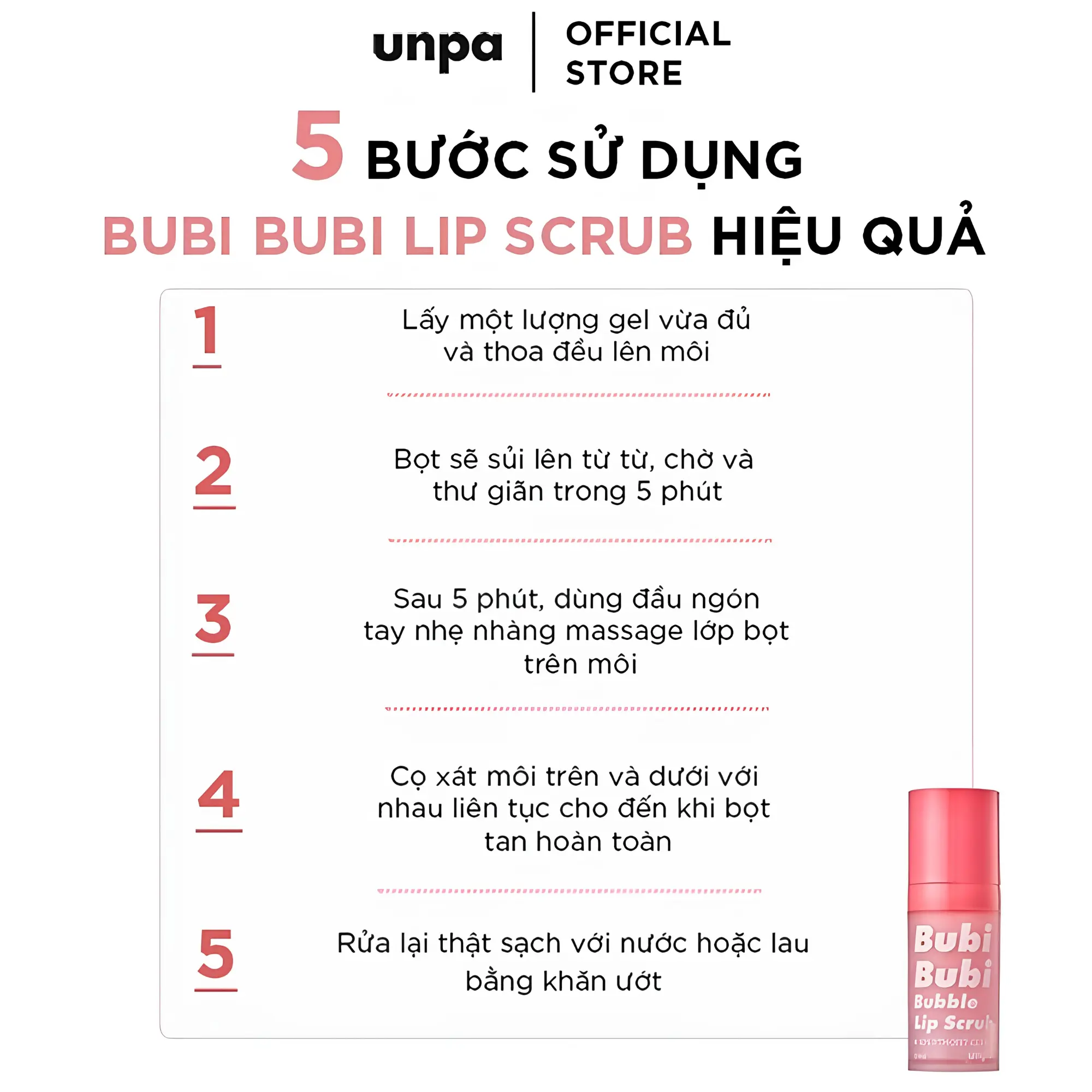 Tẩy Tế Bào Chết Môi Sủi Bọt Unpa