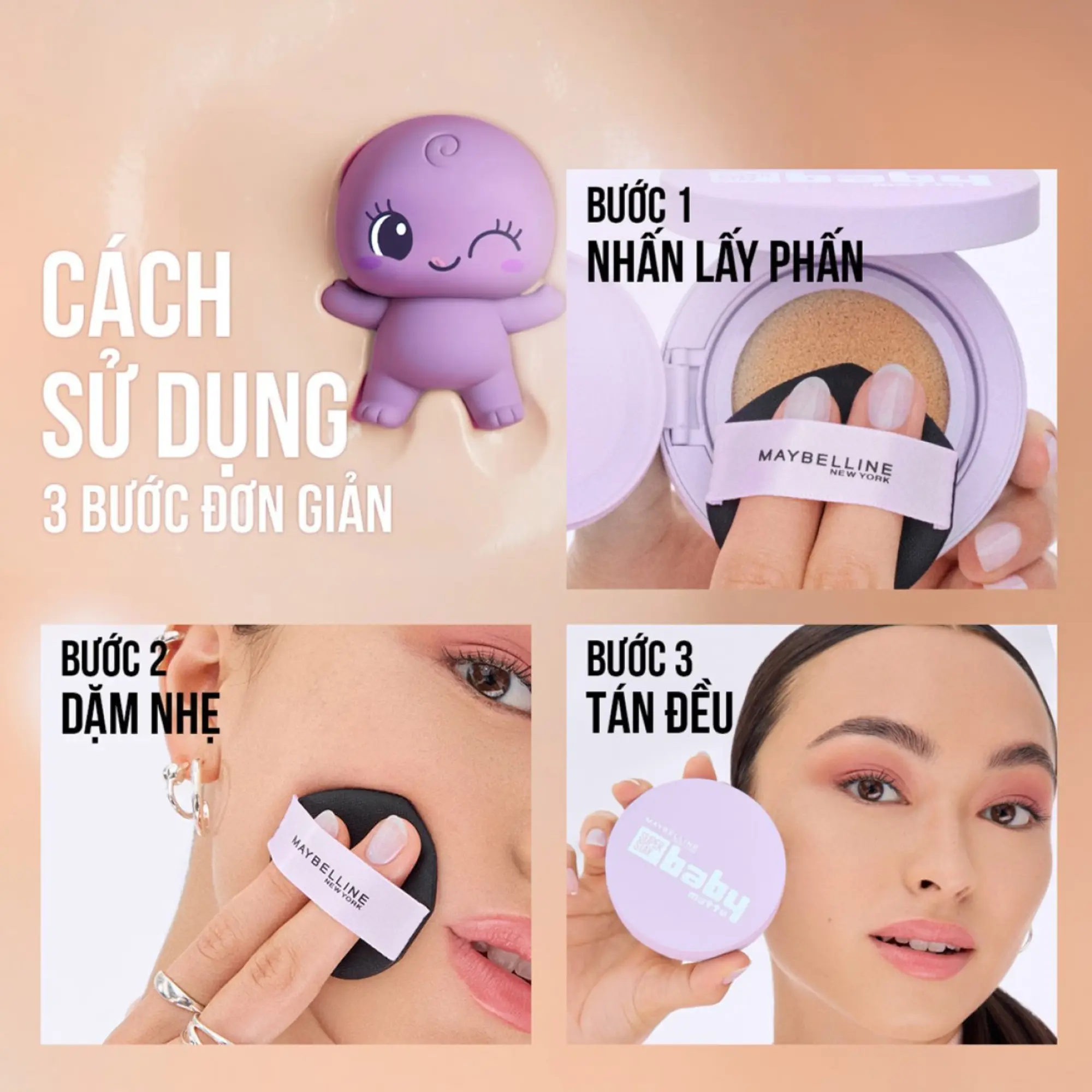 Phấn nước Superstay 24H Baby Matte Cushion Maybelline New York