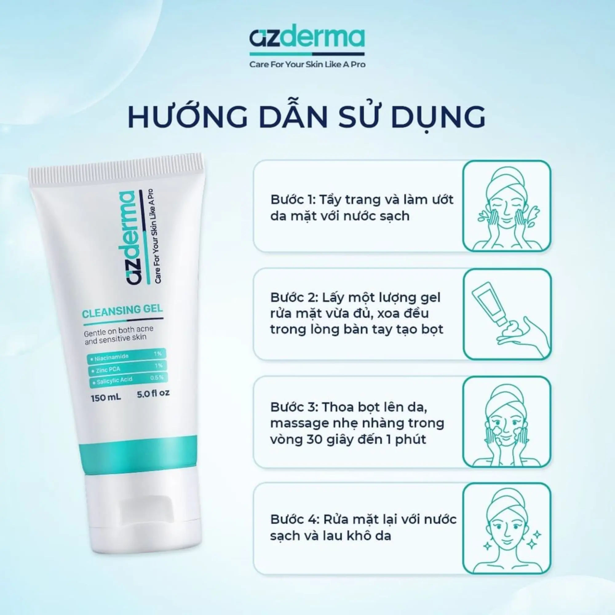 sữa rửa mặt azderma