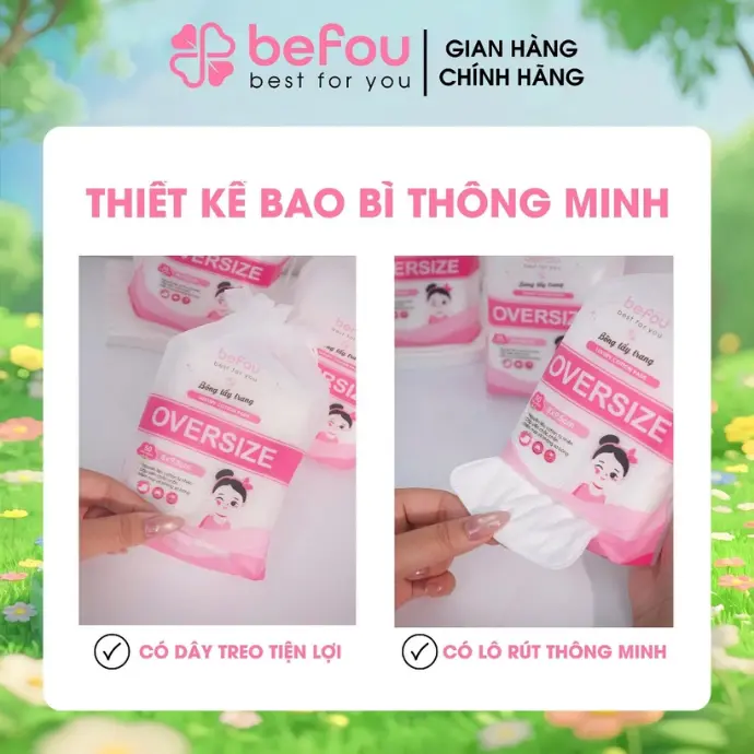 sử dụng bông tẩy trang befou