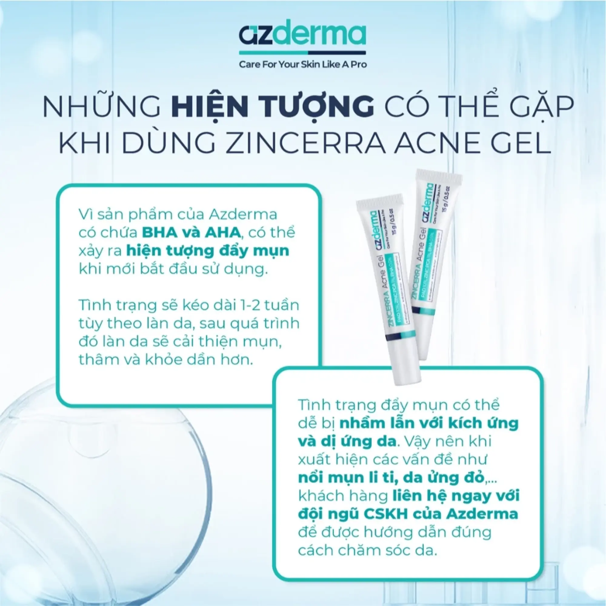 gel giảm sưng mụn azderma