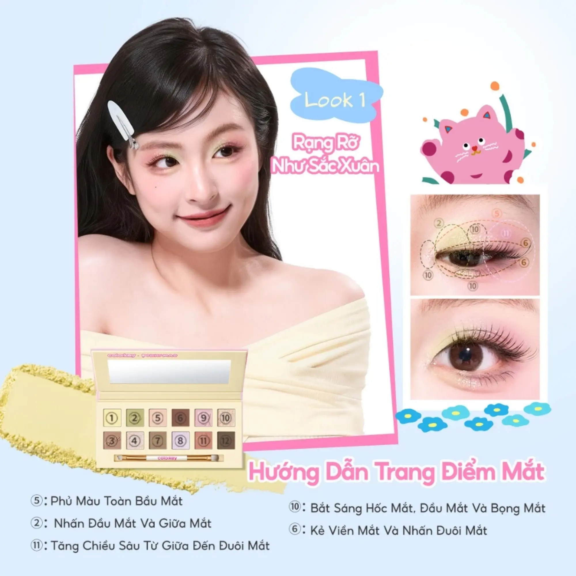 phấn mắt colorkey pokky mao