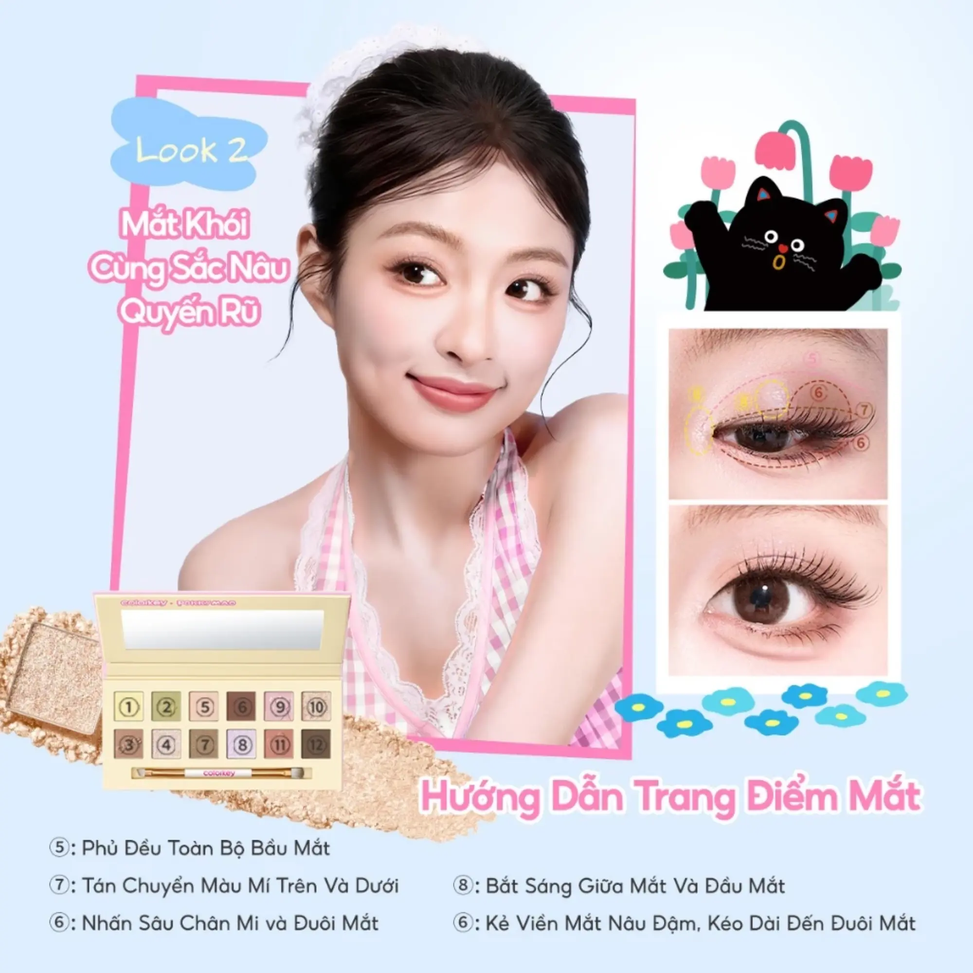 phấn mắt colorkey pokky mao