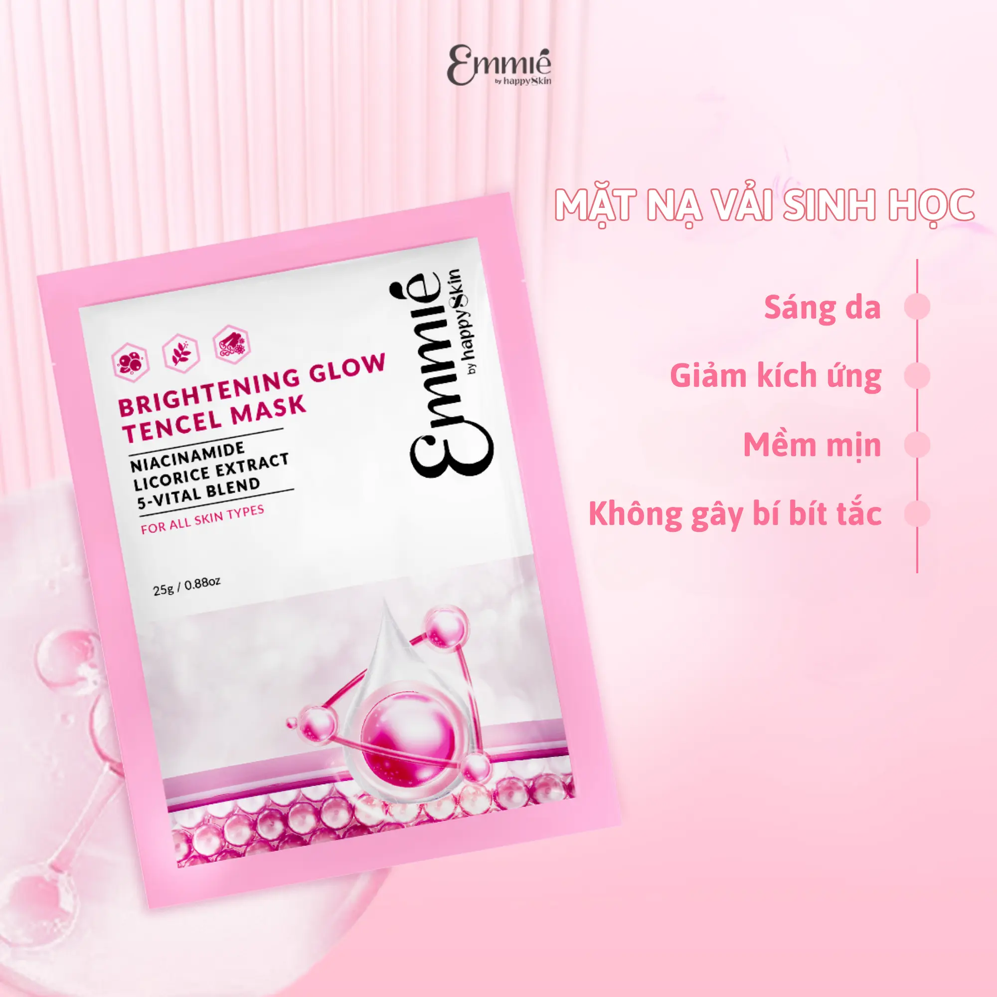 Mặt nạ vải sinh học chiết xuất cam thảo Emmie