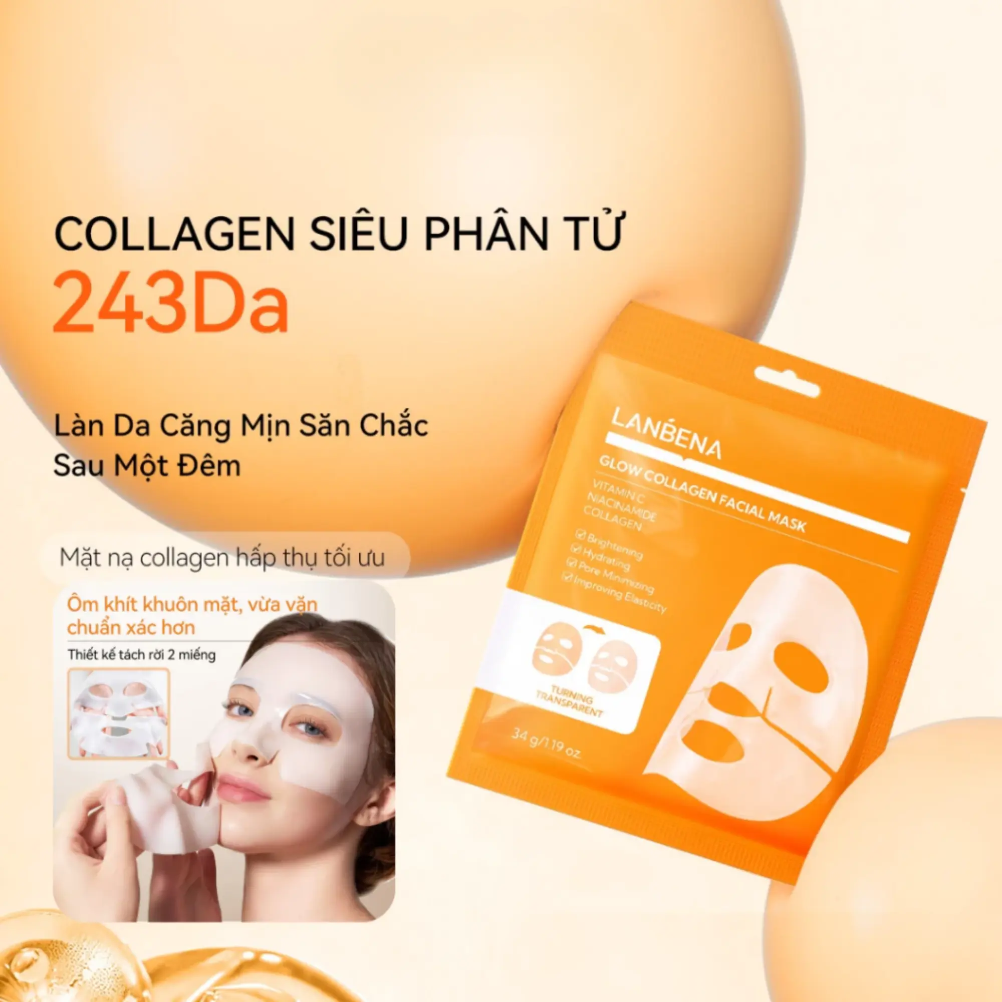 mặt nạ thạch Lanbena vàng