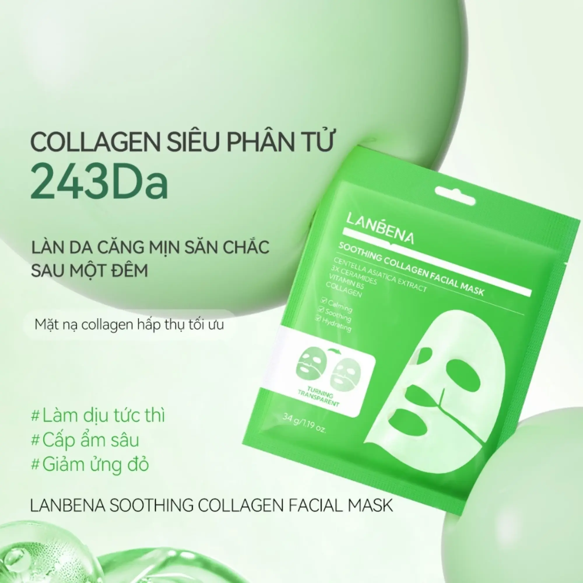 mặt nạ thạch Lanbena xanh