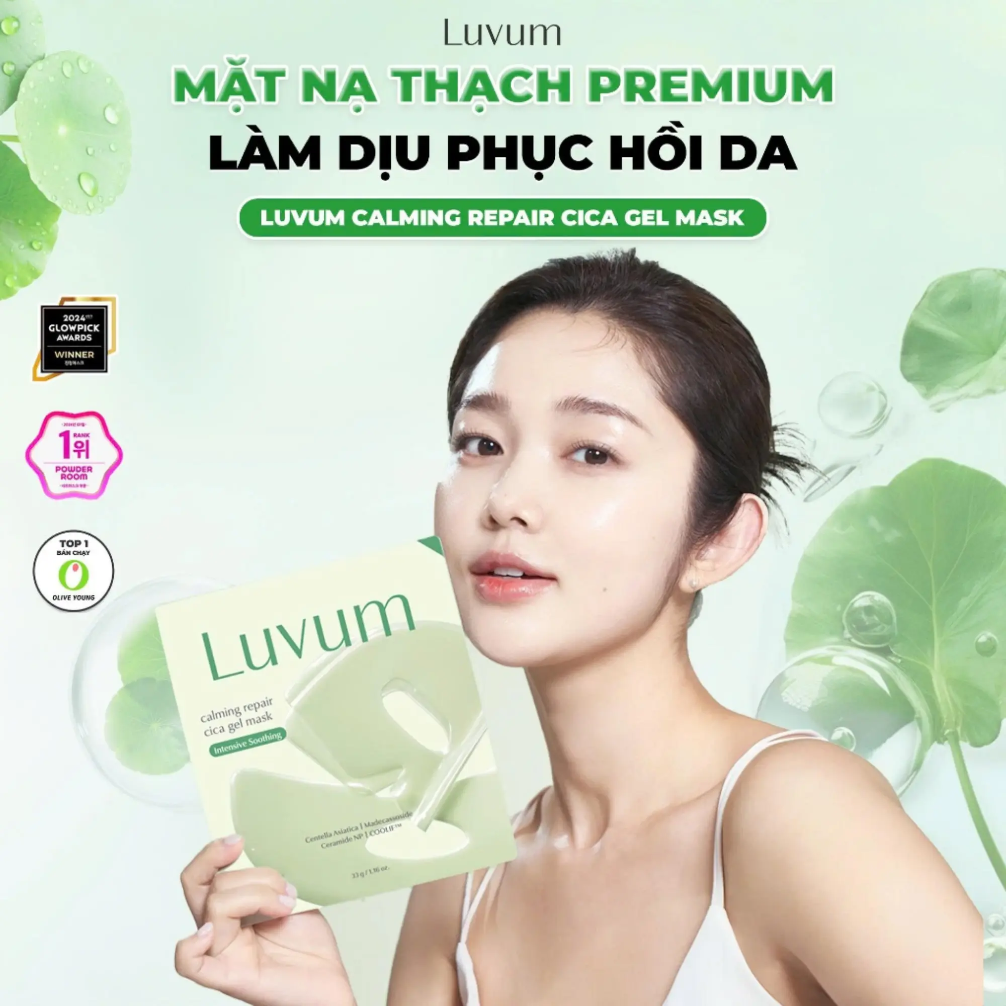 mặt nạ thạch rau má luvum