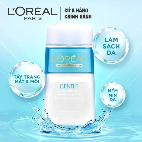 Nước Tẩy Trang Mắt Môi L'Oréa Gentle Lip & Eye Make up Remover