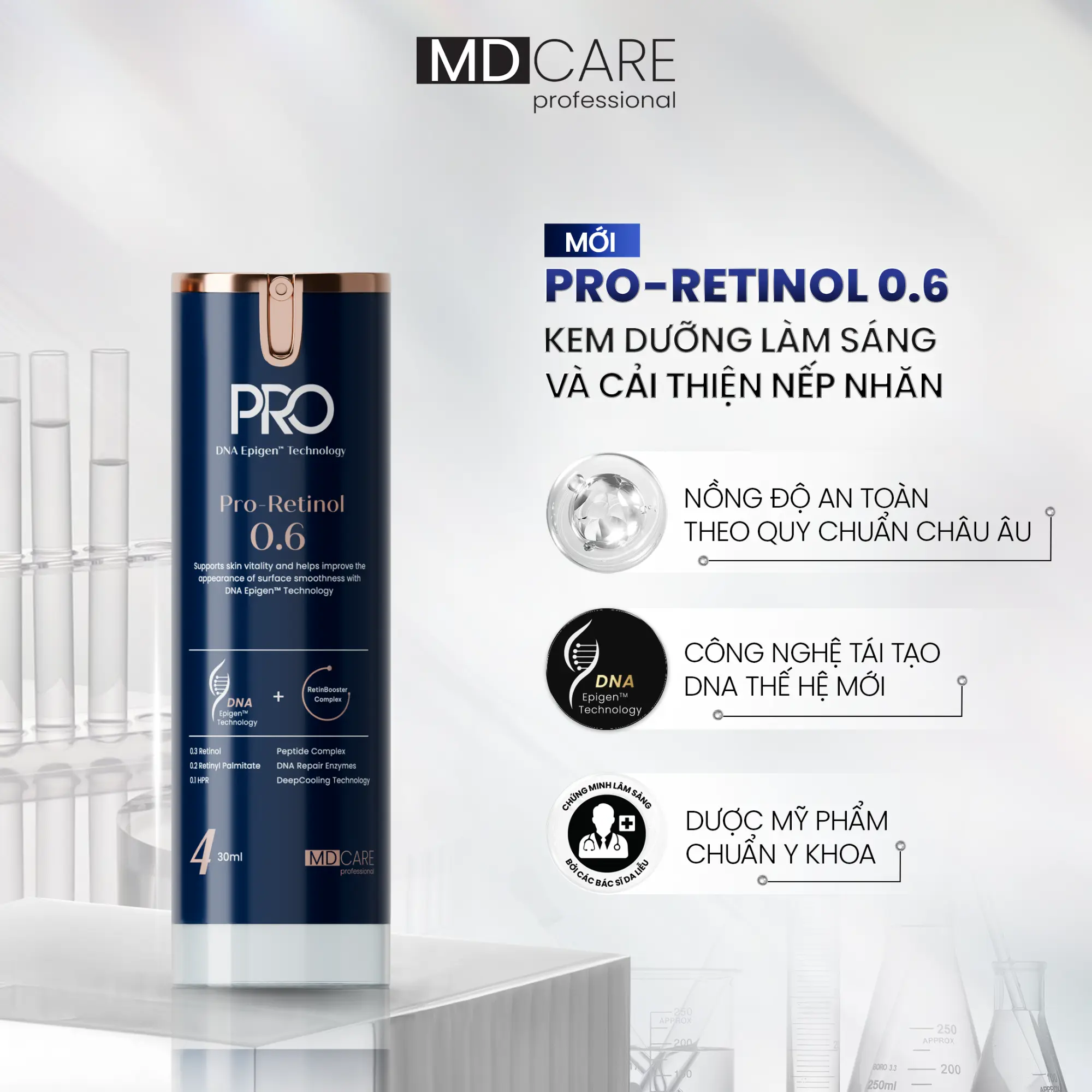 kem dưỡng md care tẻinol 0.6