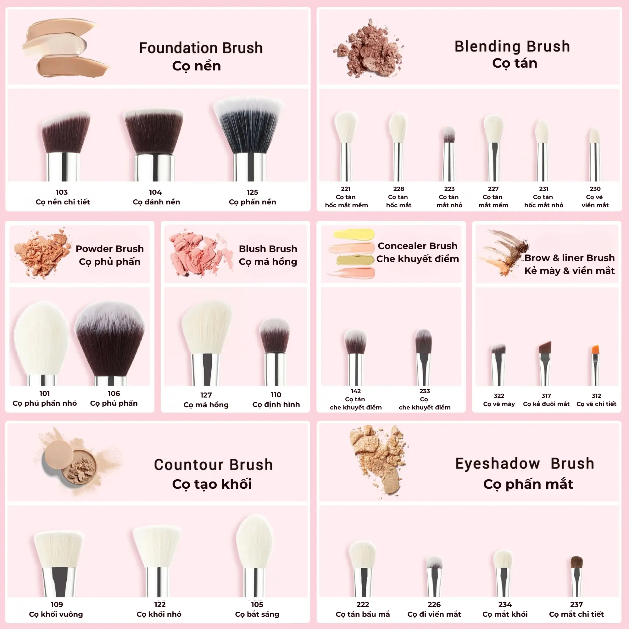 cọ trang điểm 25 cây