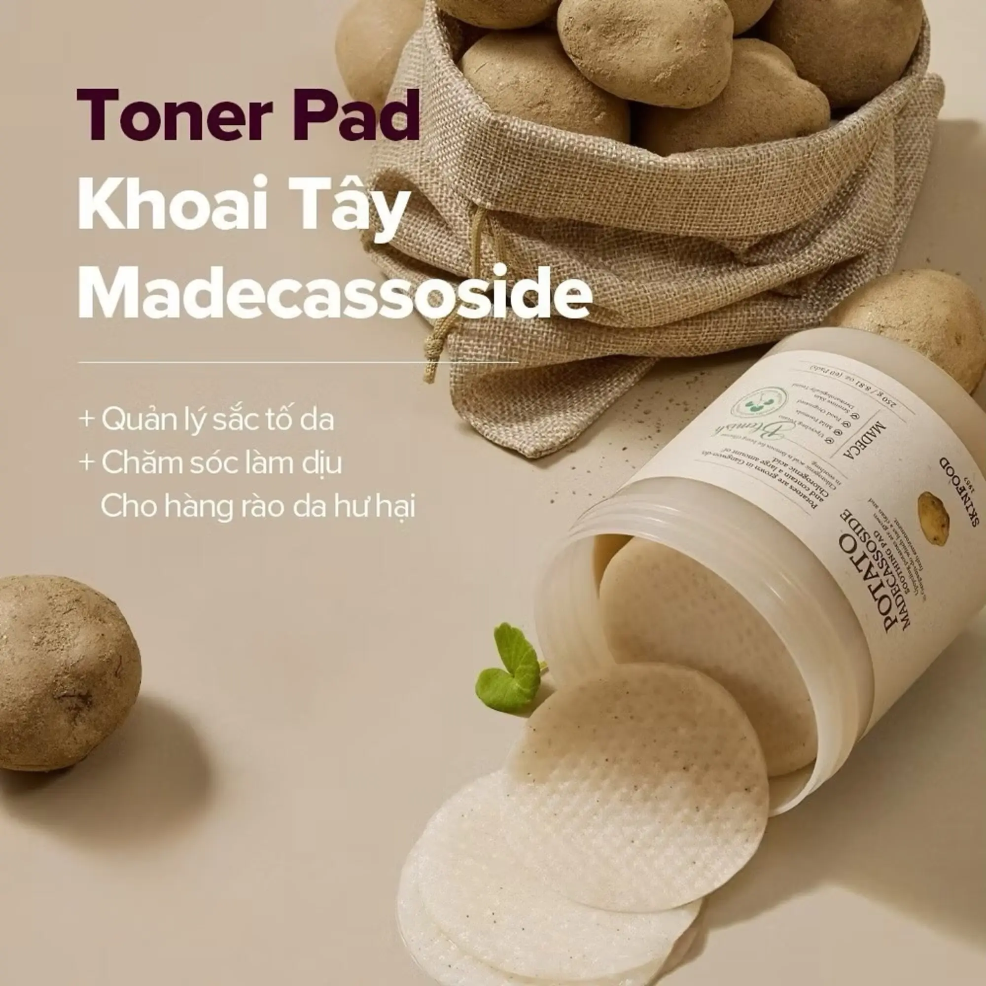 toner pad khoai tây skinfood