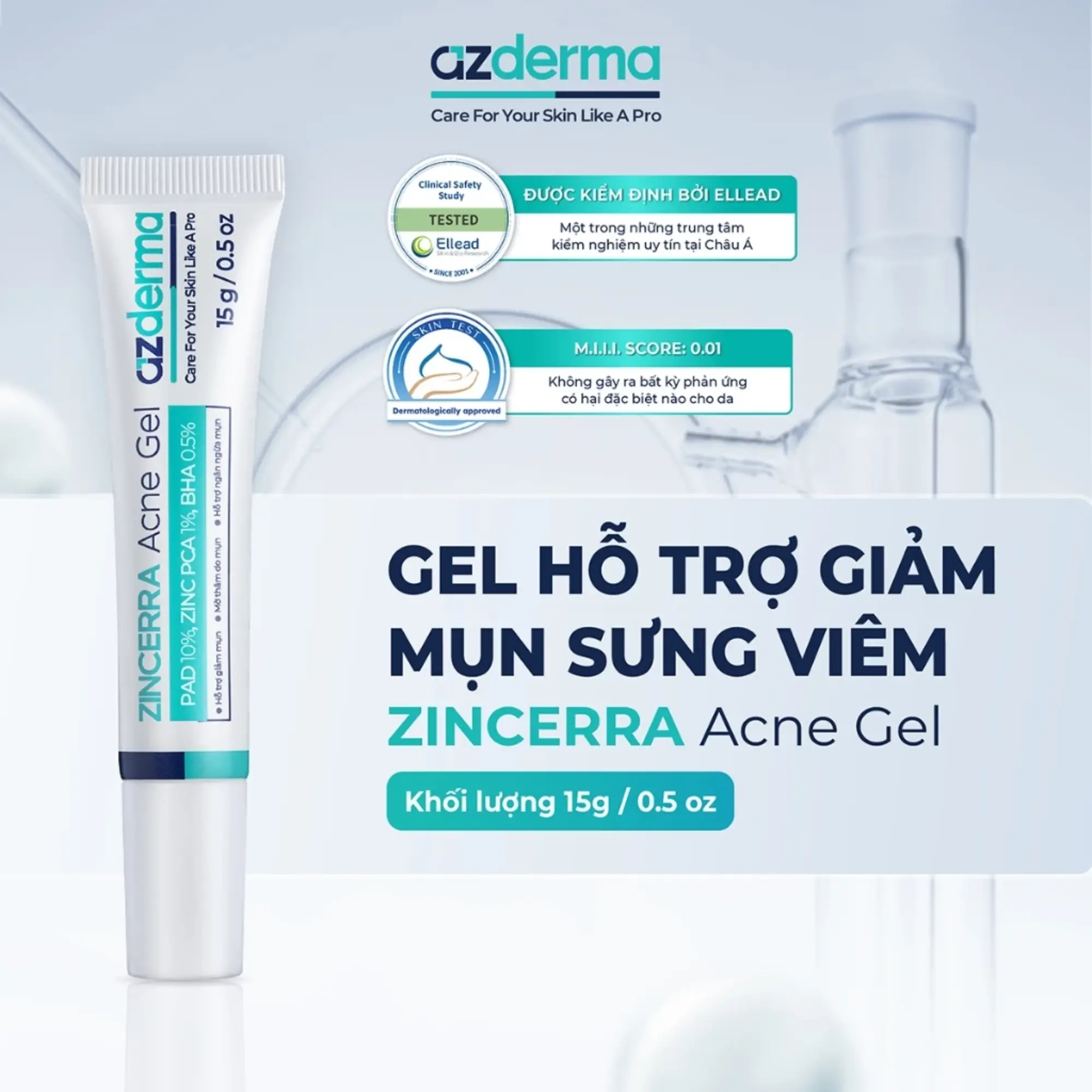 gel giảm sưng mụn azderma