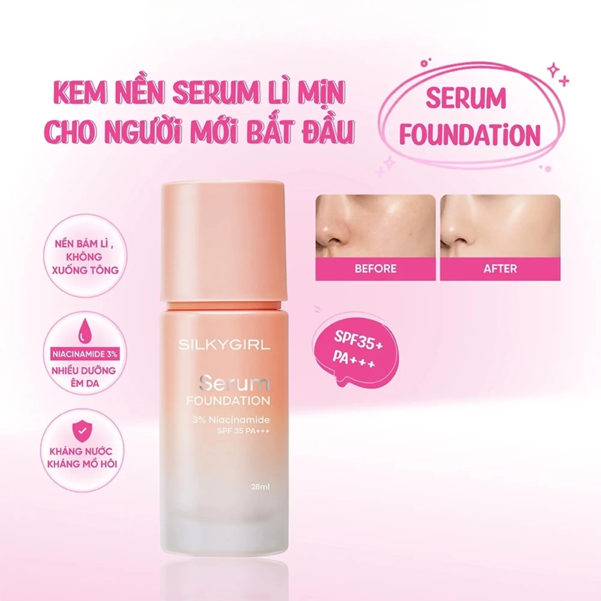 kem nền serum silkygirl