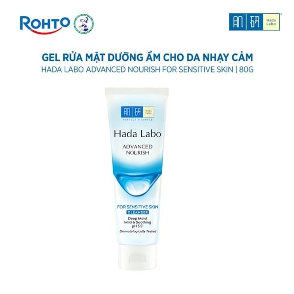 Gel Rửa Mặt Dưỡng Ẩm Cho Da Nhạy Cảm Hada Labo Advanced Nourish For Sensitive Skin Cleanser