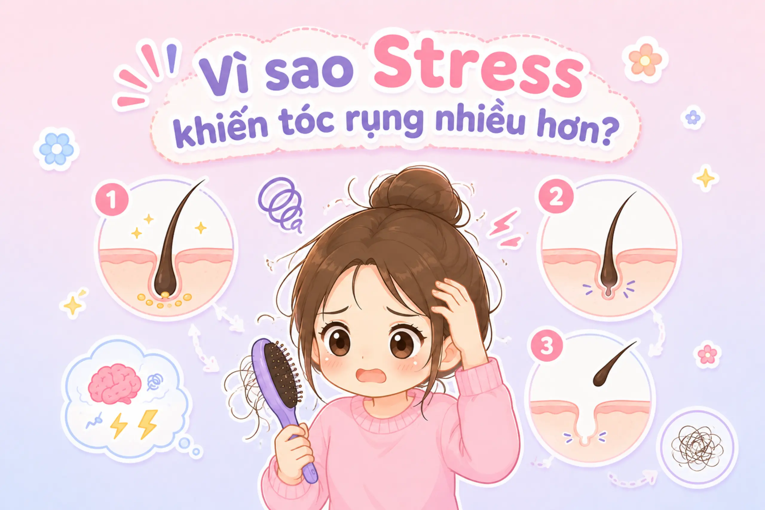 rụng tóc do stress