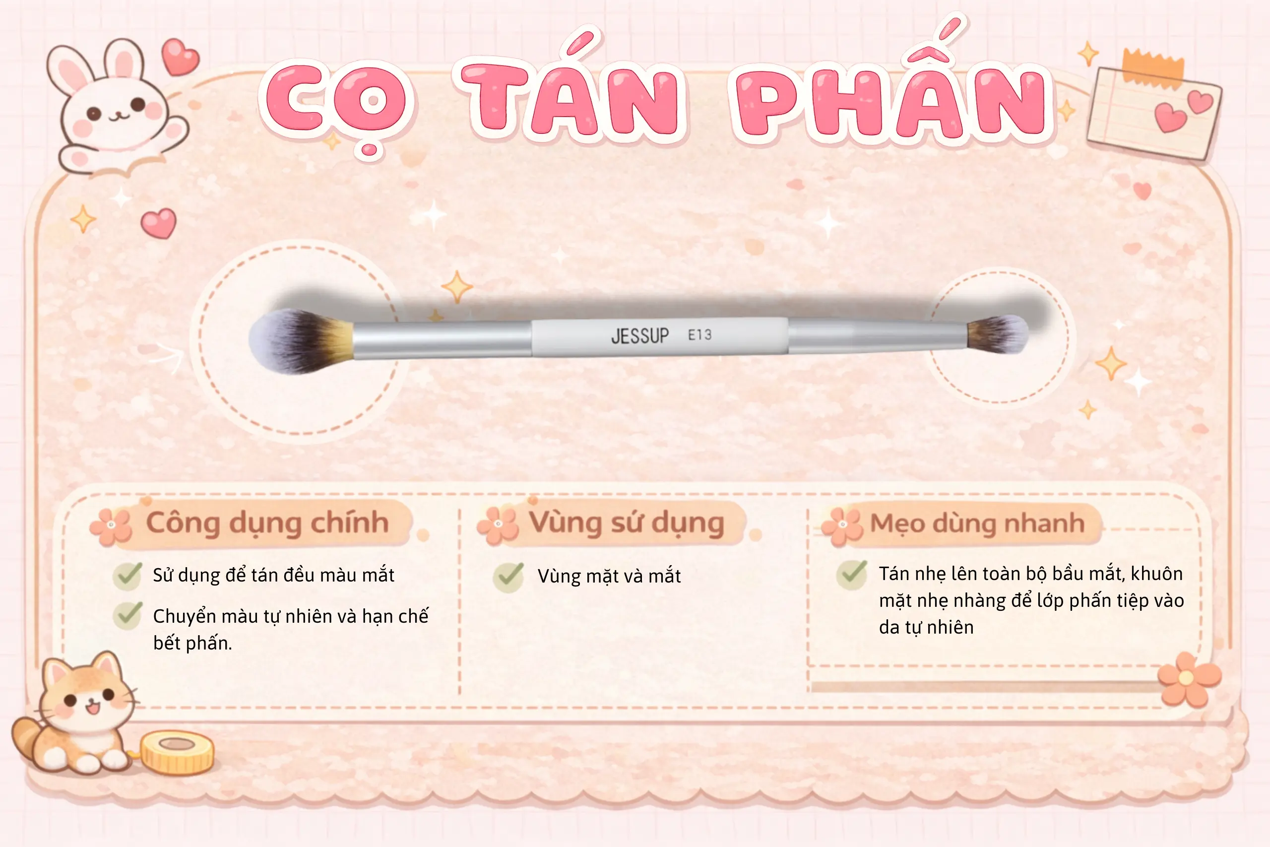 phân biệt cọ trang điểm