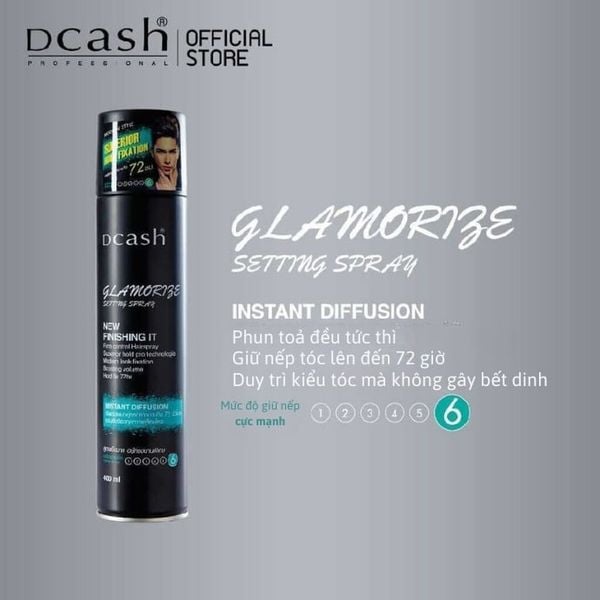 Keo Xịt Tạo Kiểu Tóc Dcash Glamorize Setting Spray