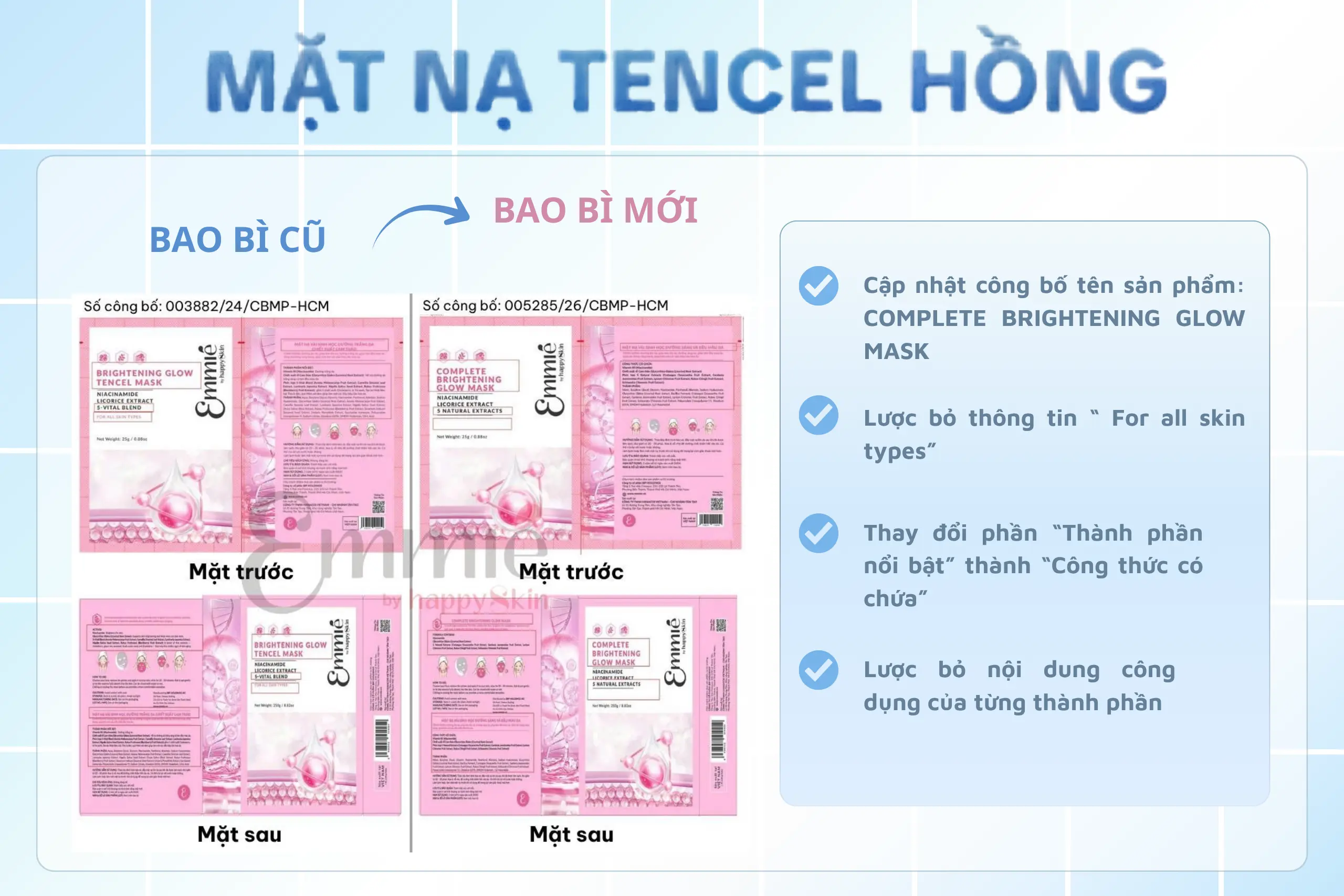 thay đổi bao bì Emmie